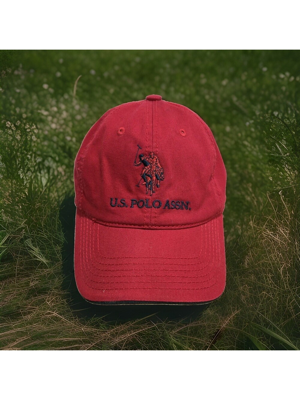 US Polo Assn Horse And Rider Red Baseball Cap